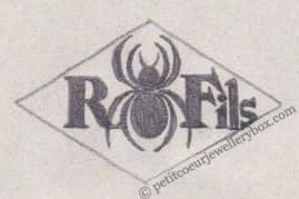 French Maker's Mark
NAME: Raiser & Fils INITIALS: R Fils SYMBOL: Spider DATES: 1947 - SPECIALITY: Jeweller PLACE: 62 rue Lafayette, Paris, France