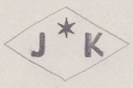 French Maker's Mark
NAME: Joseph Kratina INITIALS: J K SYMBOL: Star DATES: 1903 - SPECIALITY: Jeweller PLACE: 13 rue d'Armaillé, Paris, France