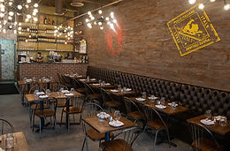 Italian restaurant with tables and seats