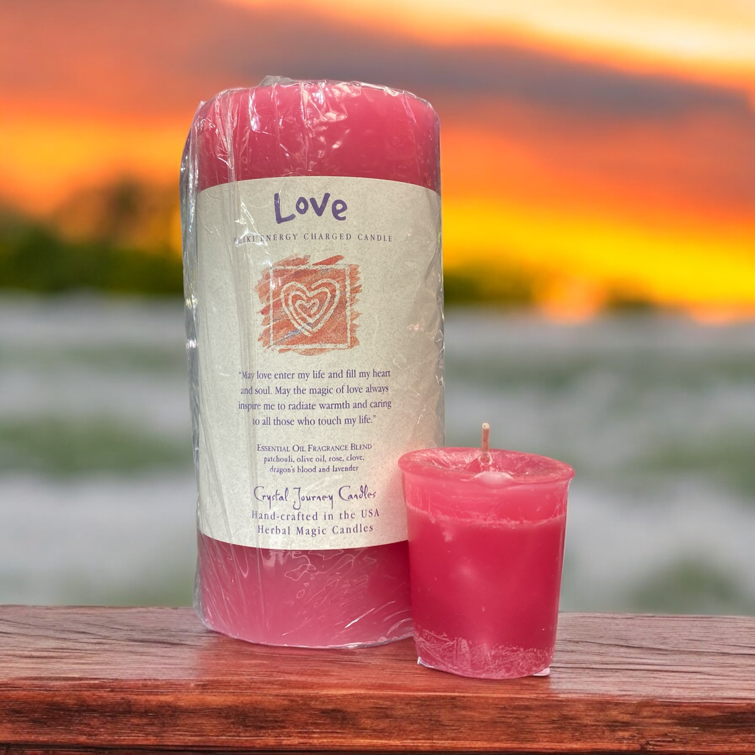 Love Reiki Energy Charged Candle