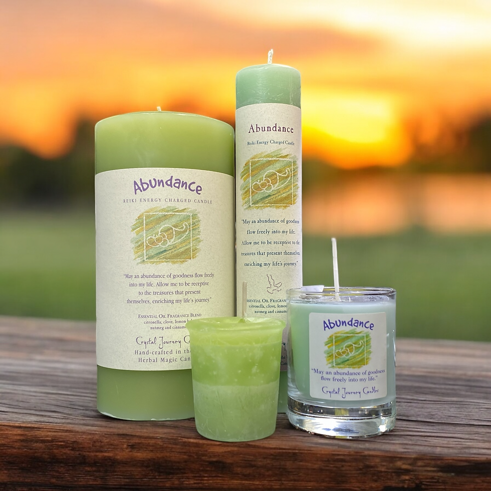 Abundance Reiki Energy Charged Candle