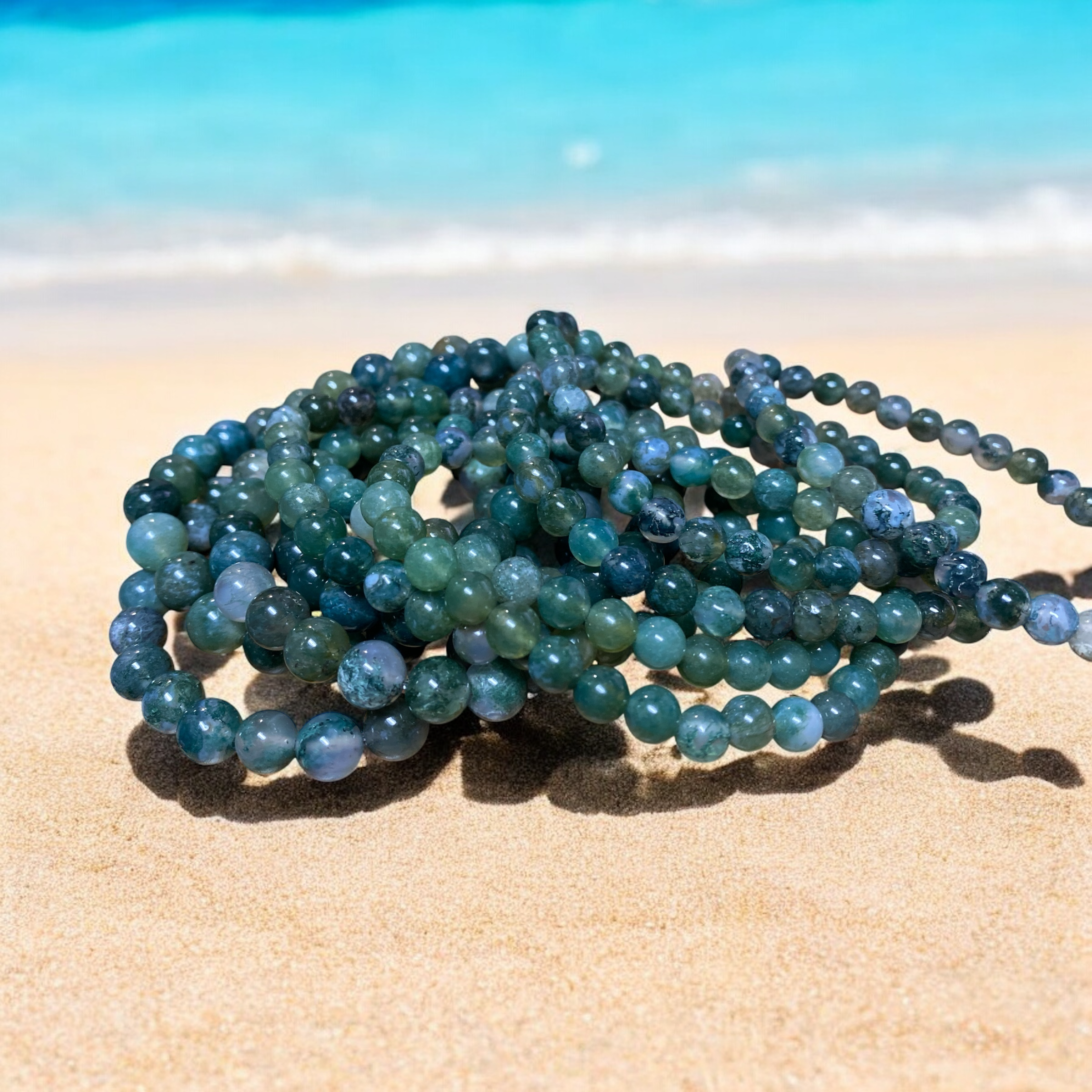 Endless Moss Agate Gemstone Bracelet