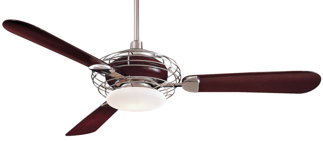 acero b steel nickel blade mahogany finished ceiling fan