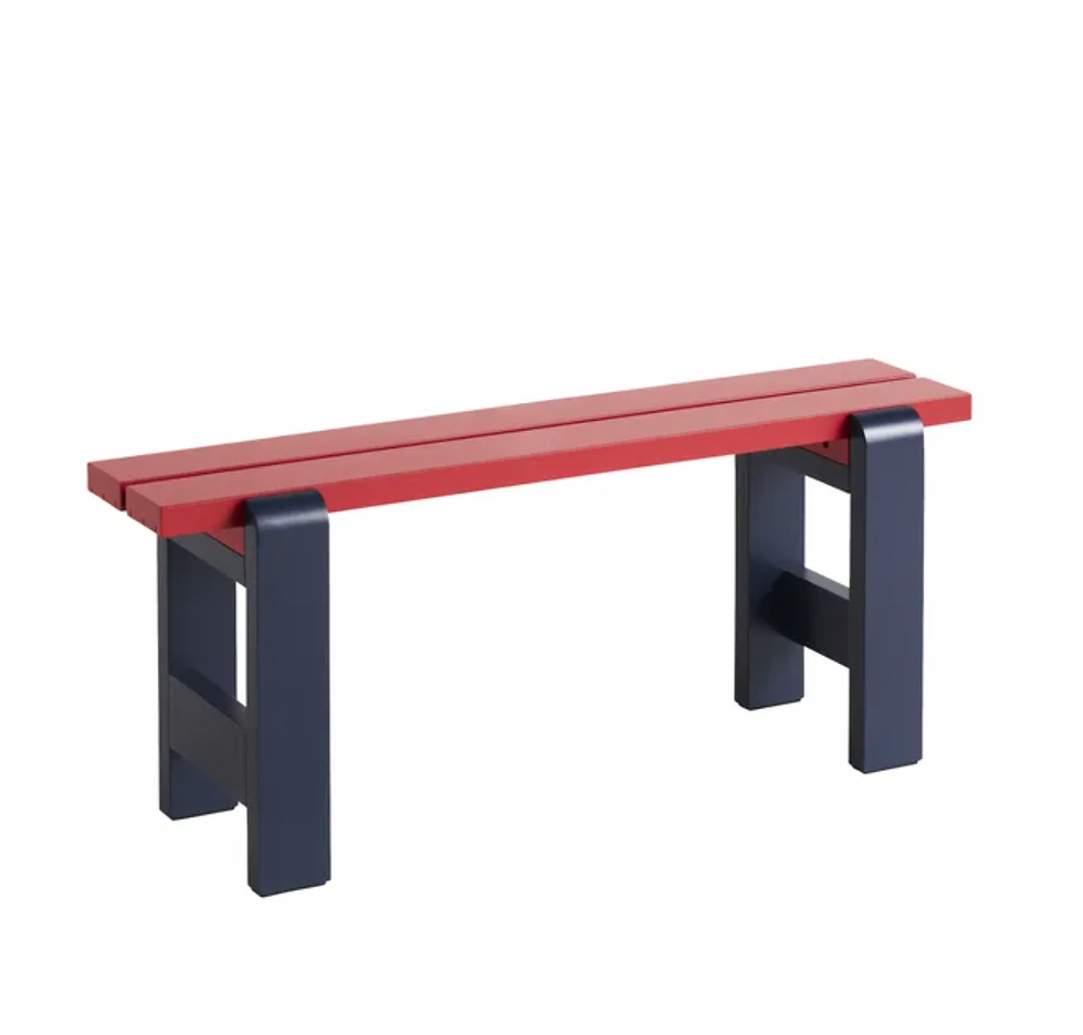 Made in Design, Hay, Hannes Breuer, Fritz Gräber, Weekday Duo Bench Wood Blue Red Multicoloured, £175.20