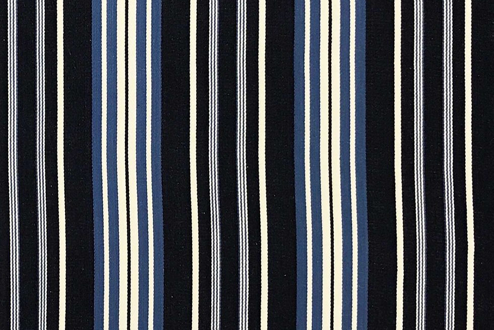 The Stripes Company, Dark Blue and White Stripe Ticking Fabric, £29.50 per metre