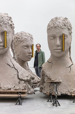 Mark Manders, 22 January – July 2026 London Mithraeum Bloomberg SPACE Image Credit Sheet Portrait of