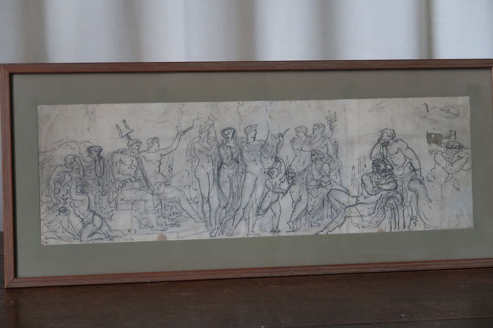 Thumbnail: 18th Century Ink Painting, Classical Study , By Unknown Artist