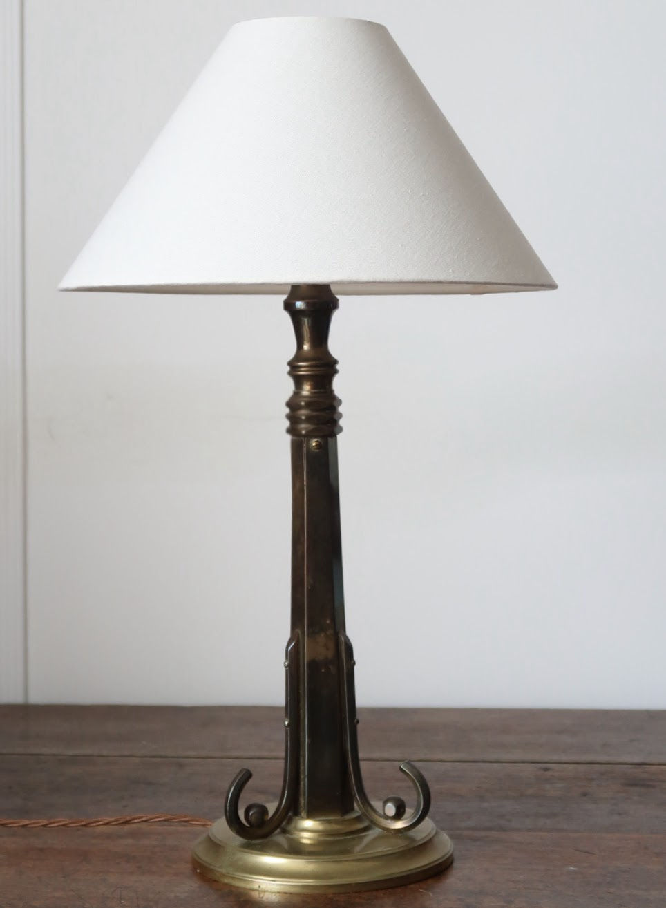 Thumbnail: Brass Column Mid Century Lamp