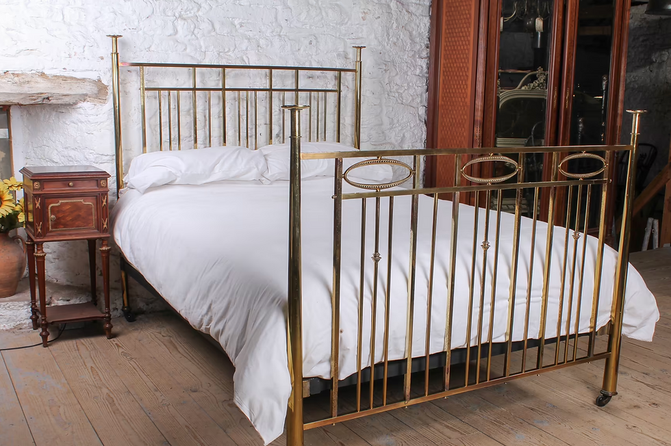 Bedsteads, Gorgeous All Brass King Size With Tapered Posts, £2,950