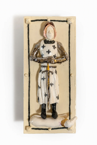 Joseph Dupré, Tomb of Dr Ridley-Fink, 2025, Glazed ceramic with platinum and 24 carat gold, 42 x 18.