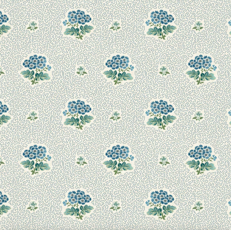 Warner House, Primula BlueLinen Mix Fabric, £65 per metre