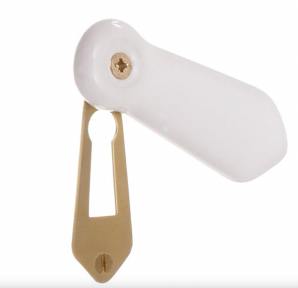 Jim Lawrence, White Porcelain Escutcheon Plate with Flap, £7.86