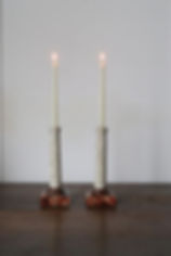 Thumbnail: Pair of Marble Trompe L'Oeil Candlesticks, Swedish