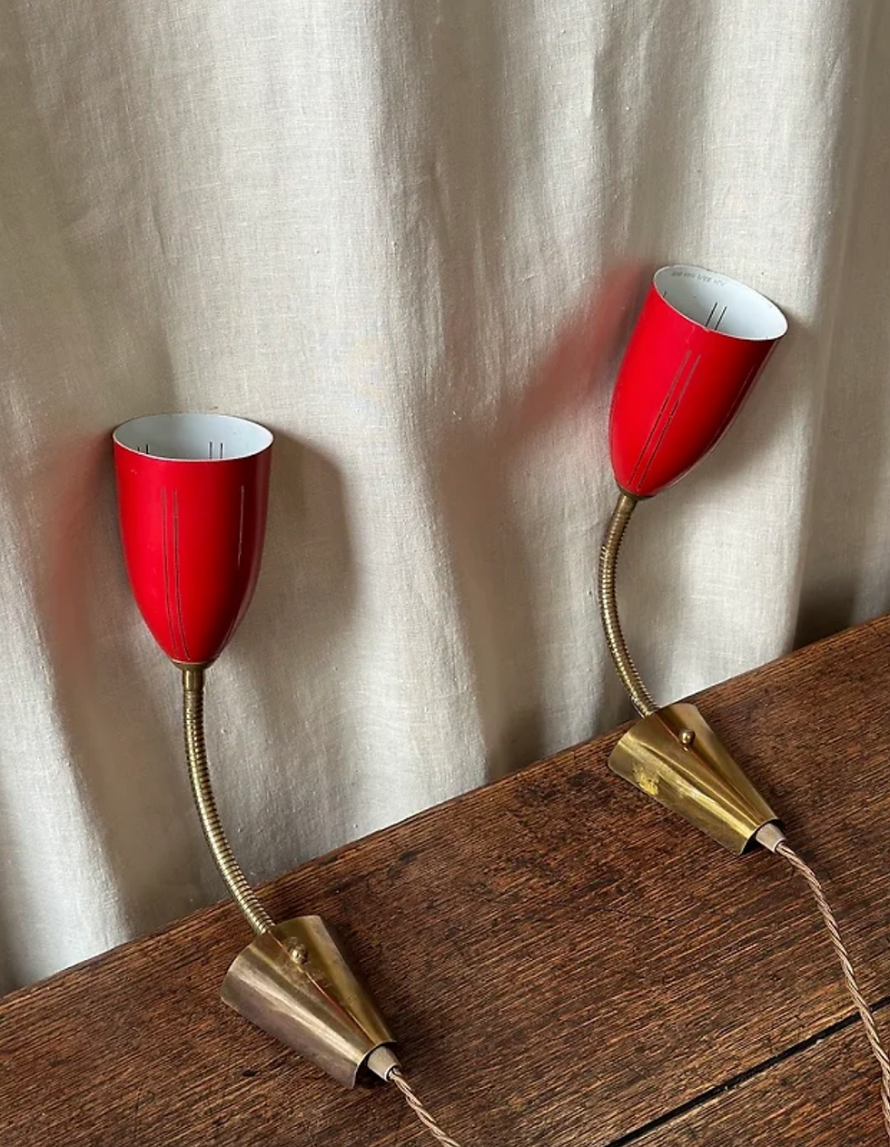 Tat London, Pair Of Swedish 1950s Wall Lights, £440