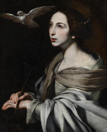 Francesco Guarino (Italian 1611-1651), 'Portrait of a Saint, probably Catherine of Alexandria', Oil on canvas