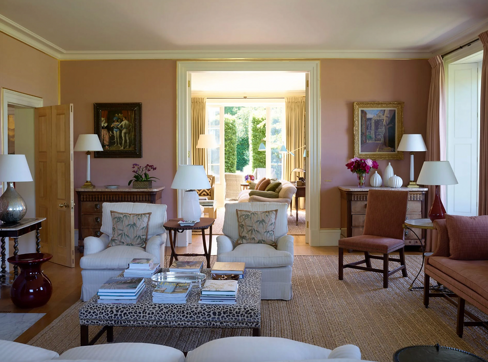 One of David Mlinaric’s Projects Featured in House & Garden, Shot by Simon Upton. Look at all those lamps!