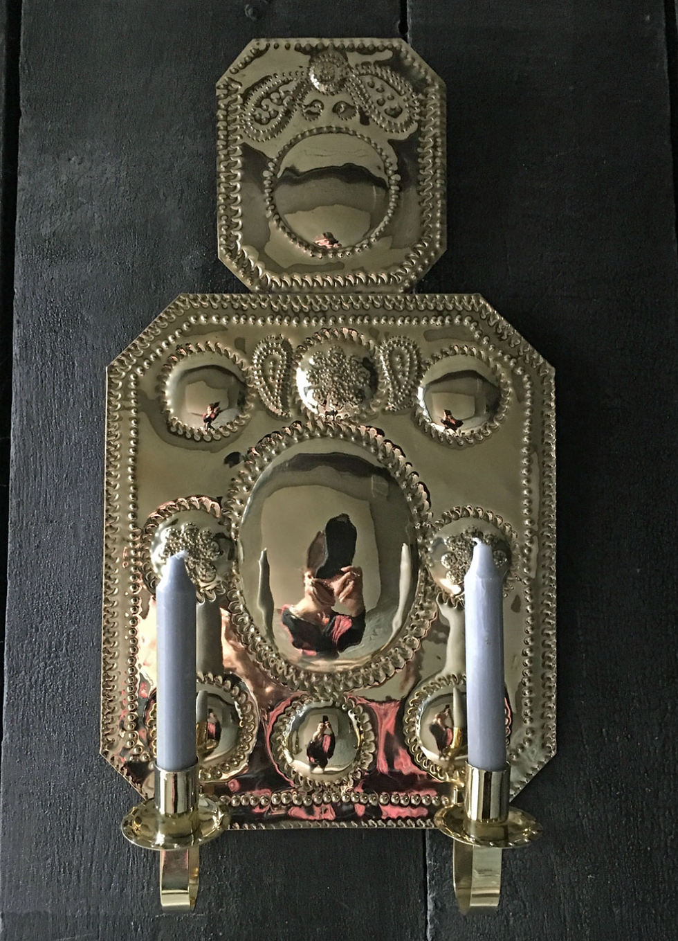 Tinsmiths, Brass Wall Sconce – Double Candle, £97