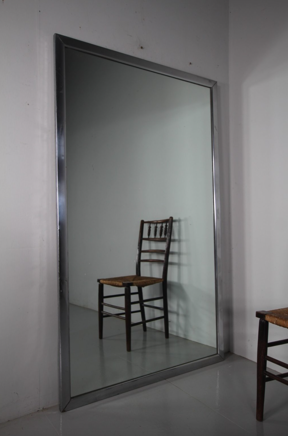 Miles Griffiths Antiques, Decorative & Large 1930’s Chromed Wall Mirror, £595