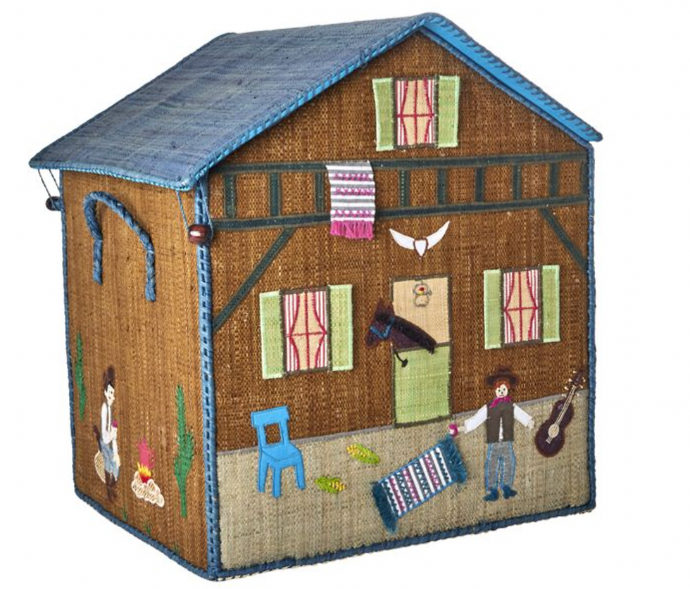 Honey on the Hill, Rice DK, Large Adventure Theme House Raffia Play & Toy Storage Basket, £79.99