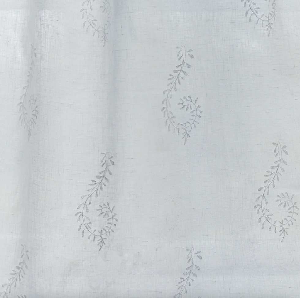 Susie Watson Designs, White Large Shalini Embroidered Linen Voile – 421, £75 per metre