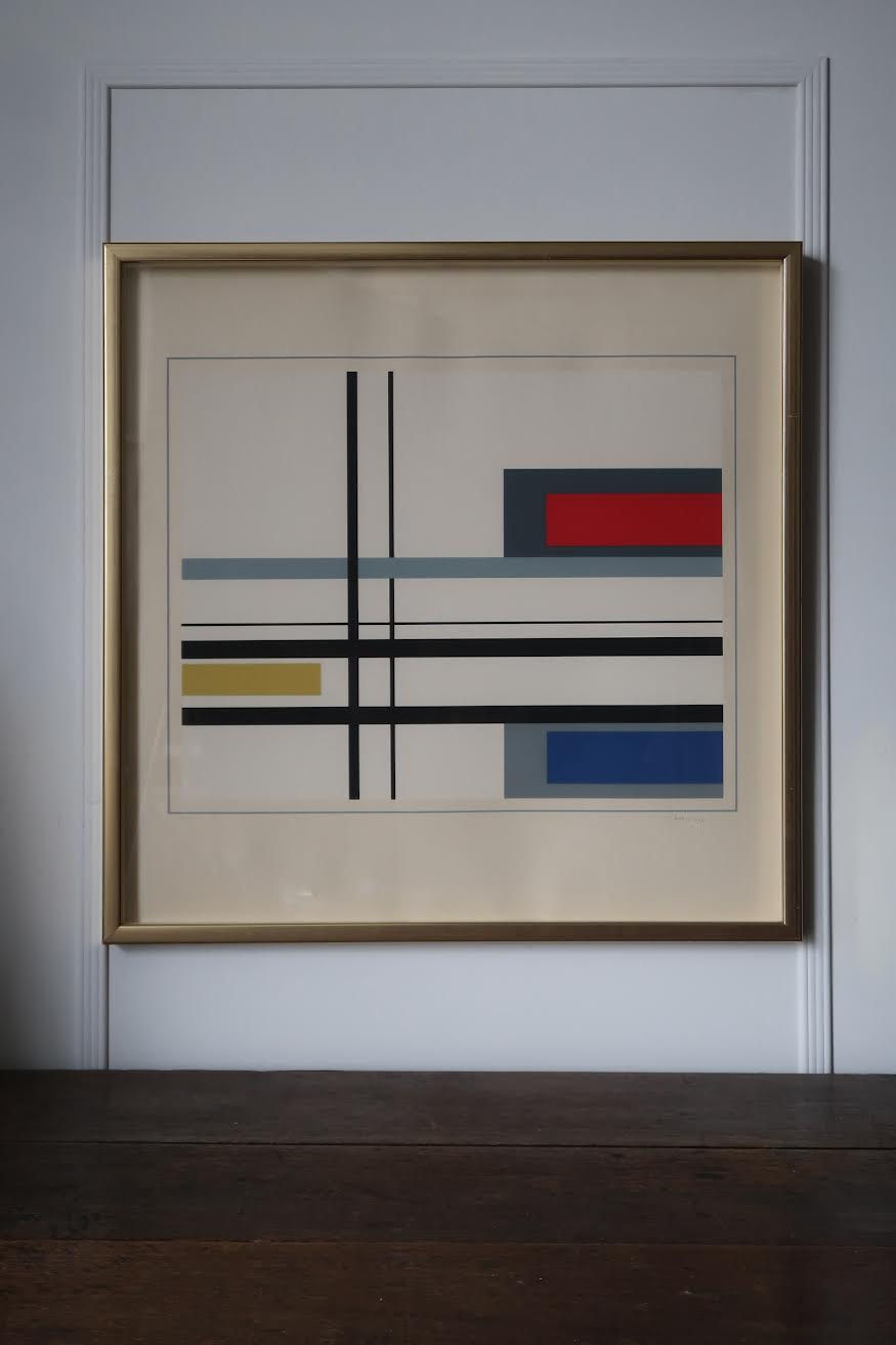 Thumbnail: Framed Composition, Silkscreen In Colour, By Jean Gorin, Signed & Dated