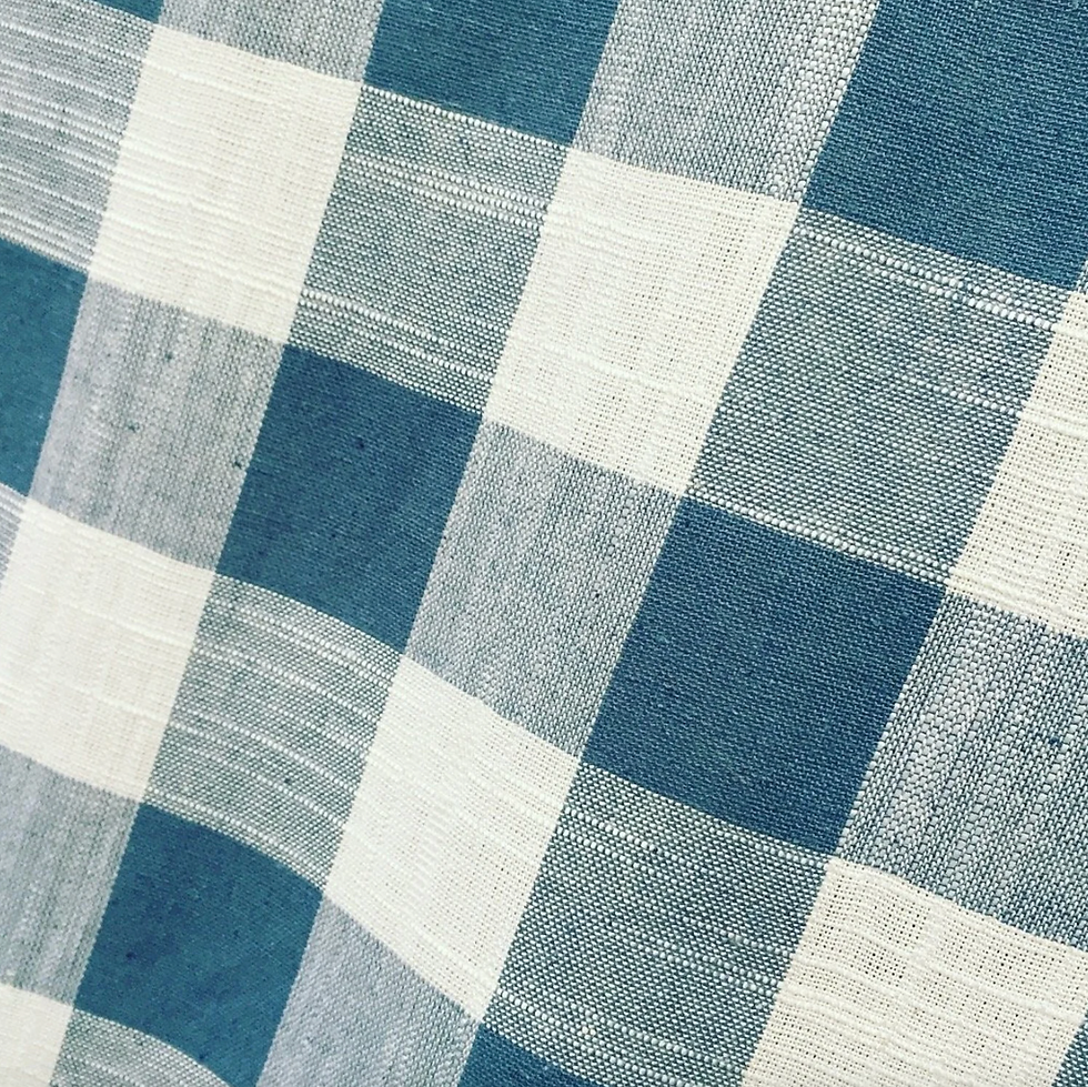 Etsy, Gingham Linen Checked Linen Fabric - Duck Blue & White, £11.50 per metre