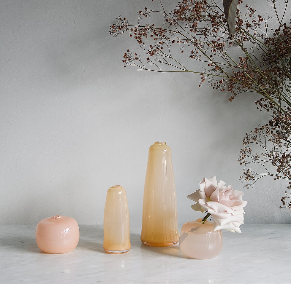 Thumbnail: Little Gem Vase (Cream Peach) + dried flowers