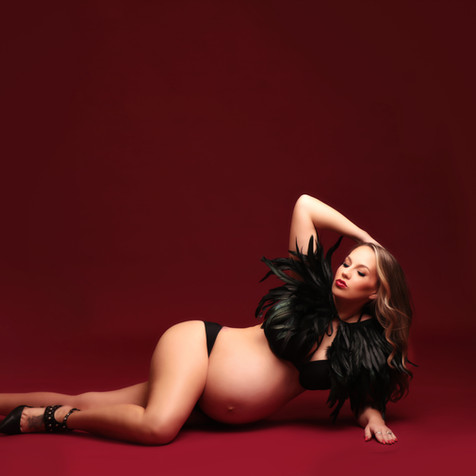 Maternity pregnant woman laying down