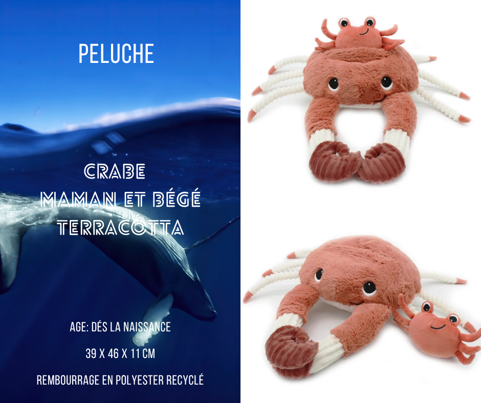 Miniature : Peluche crabe     Mantalou maman et son bébé terracotta