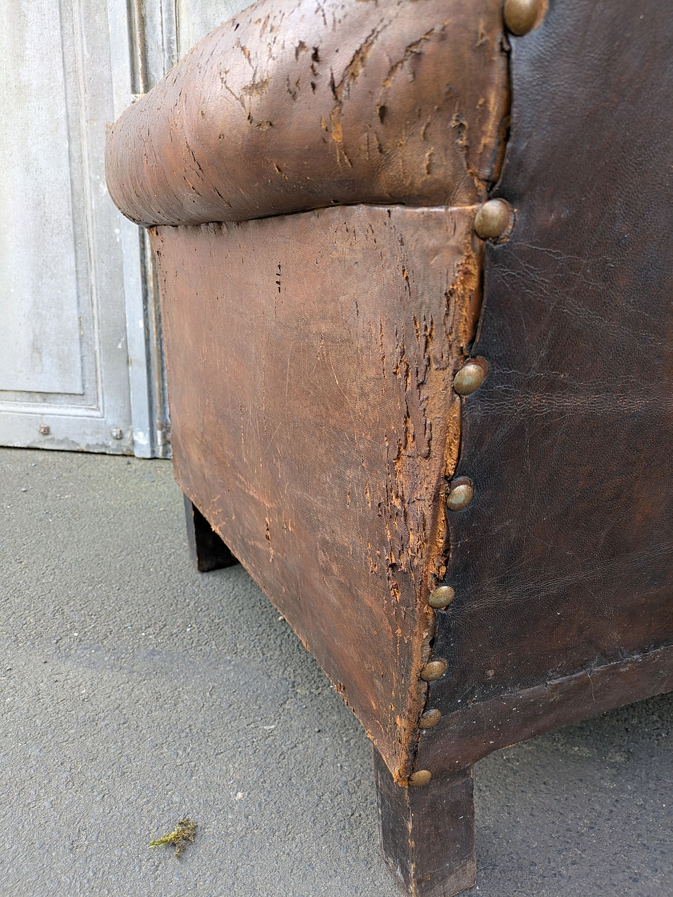 Thumbnail: Pair of leather club chairs