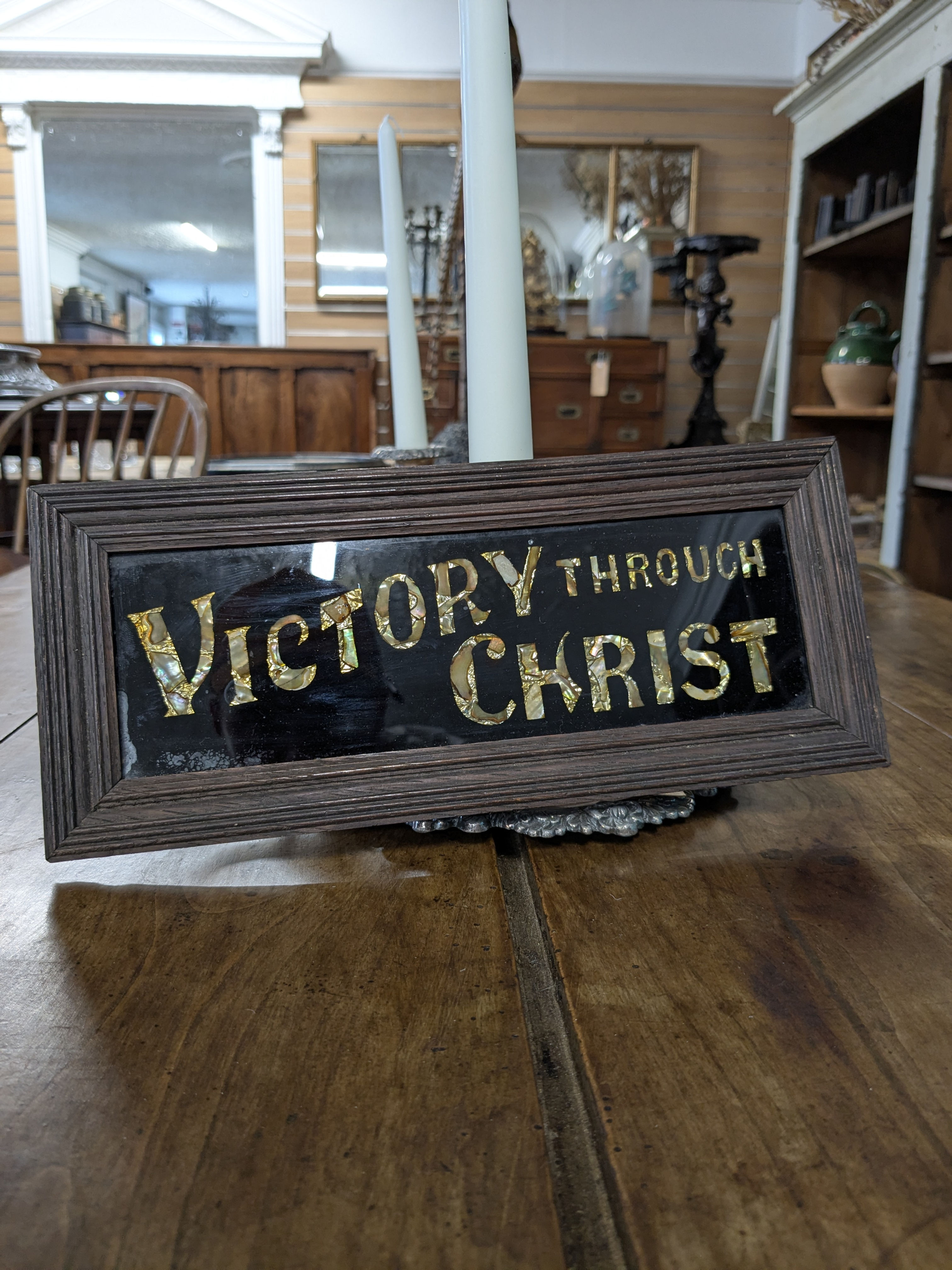 Reverse painted sign 