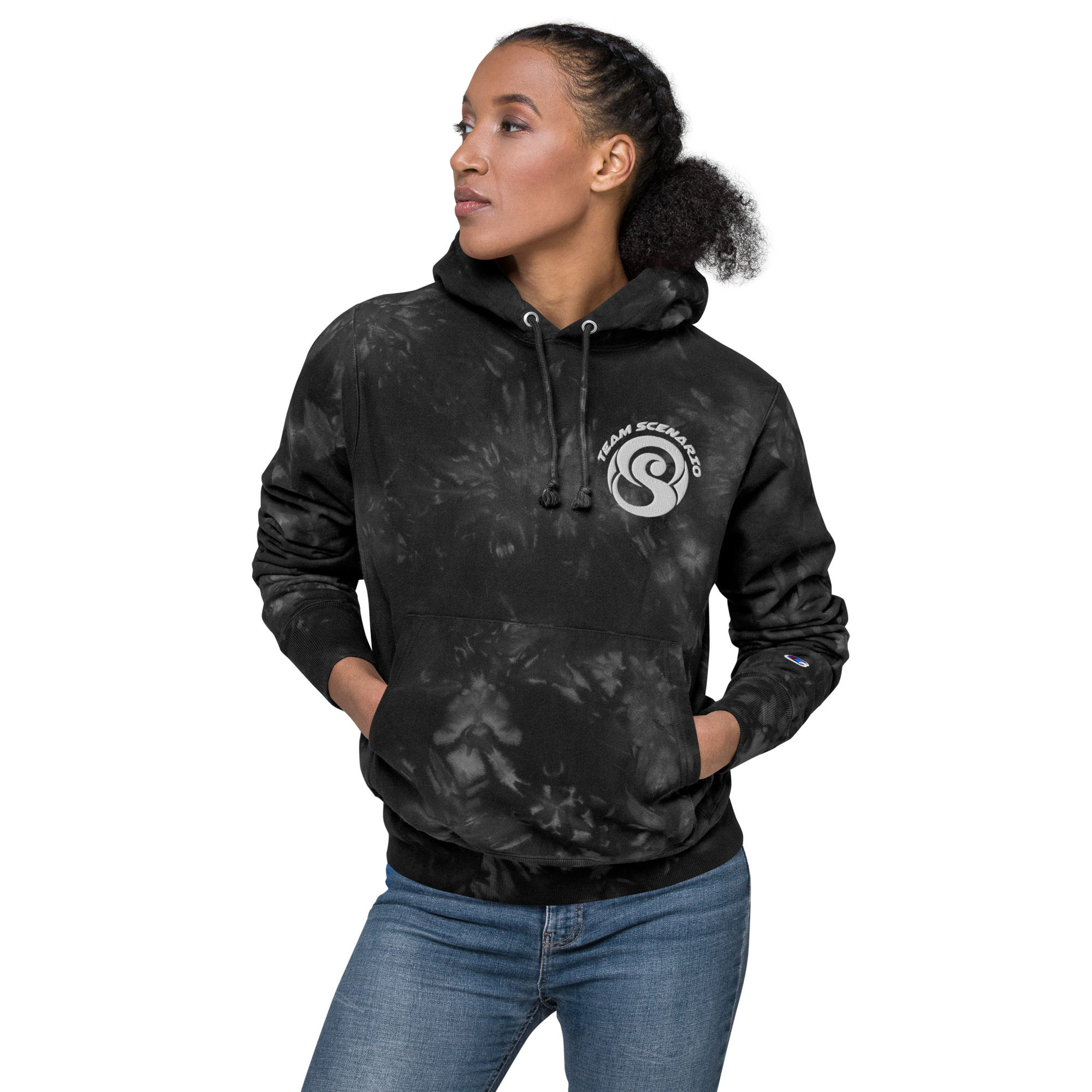 CS Coed Champion tie-dye hoodie