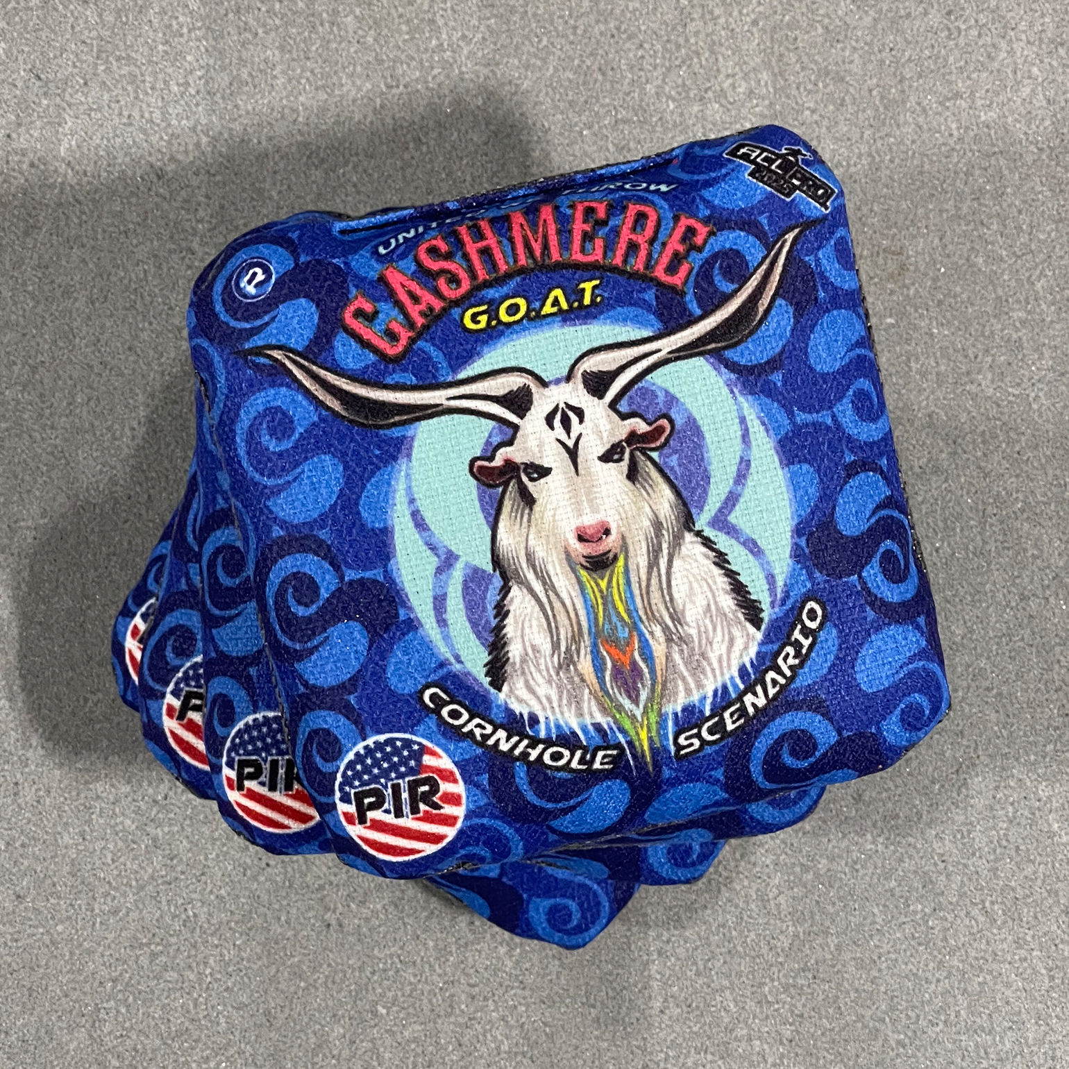 2026 CASHMERE GOAT (R) - Light Aqua CS on Dark Blue Rainbow CAMO