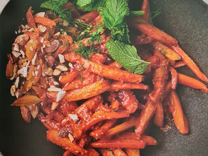 Geroosterde wortelsalade met chamoy
