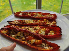 Gevulde puntpaprika met feta uit de Airfryer - voor een sterke huid van binnenuit