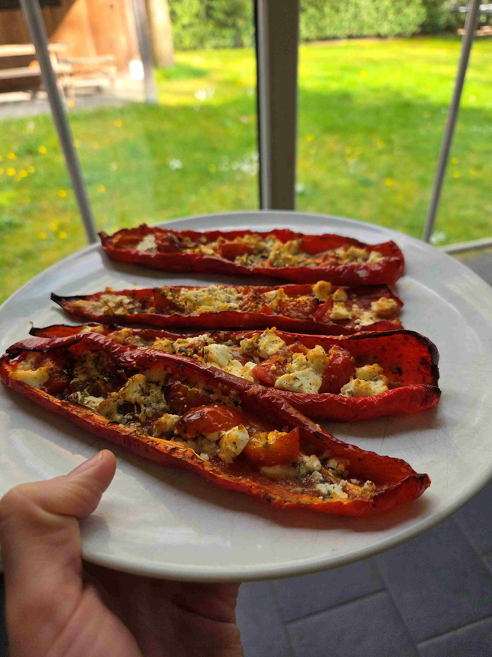 Gevulde puntpaprika met feta uit de Airfryer - voor een sterke huid van binnenuit