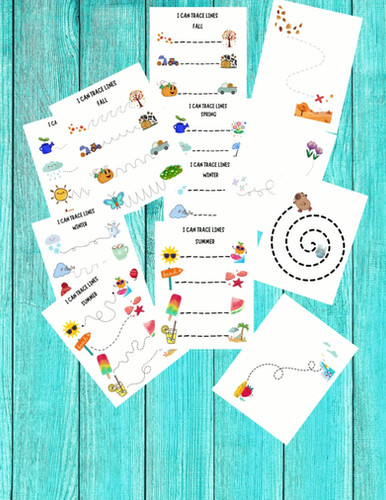 Seasonal Tracing Worksheets for Kids- Homeschool & Preschool Printable ...