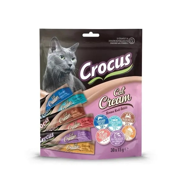 Crocus Multipack Karışık Lezzet Sıvı Kedi Ödül Maması 30X15GR