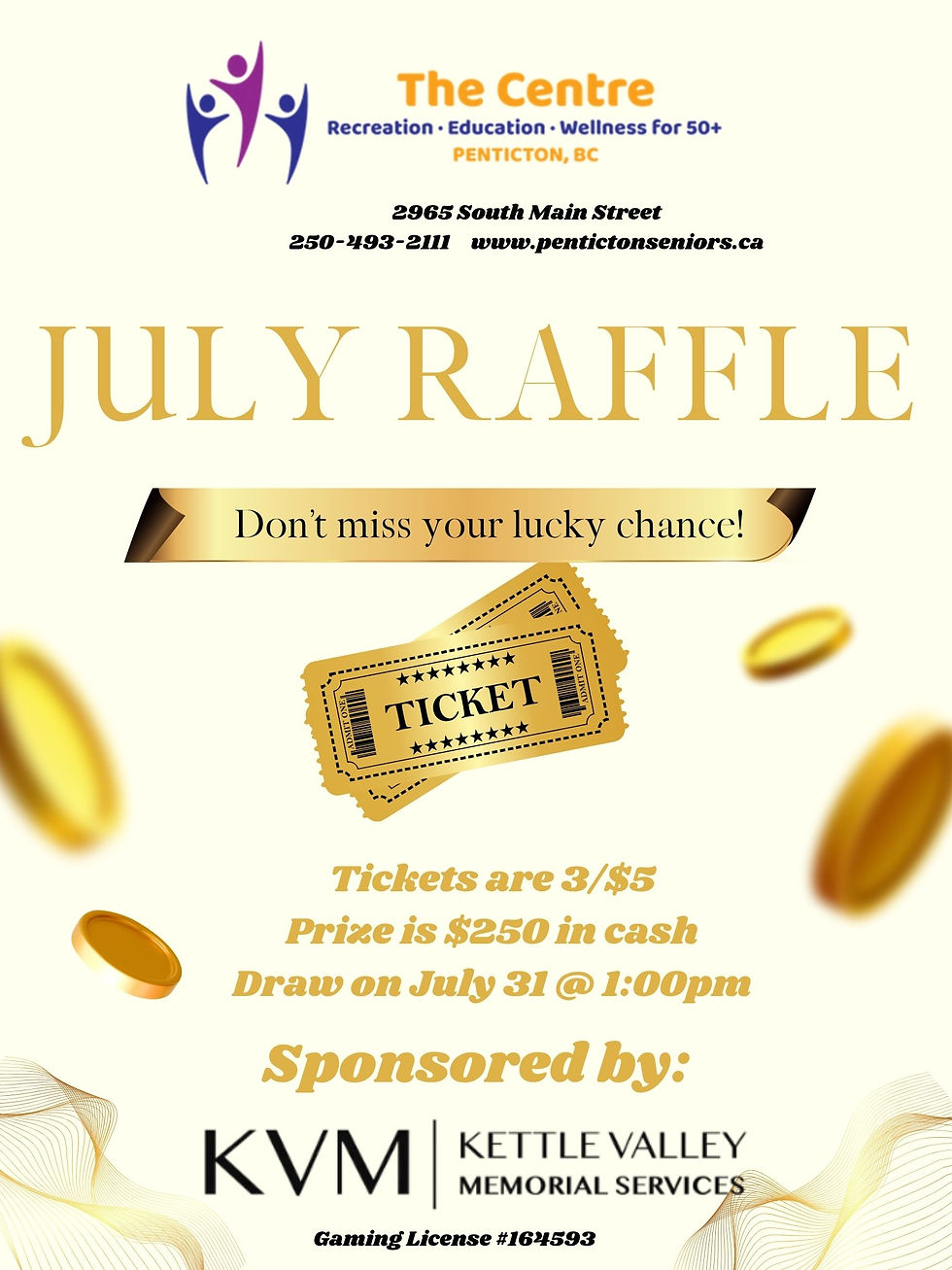 July Raffle at The Centre