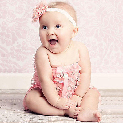 Thumbnail: Bowknot Lace Ruffle Romper