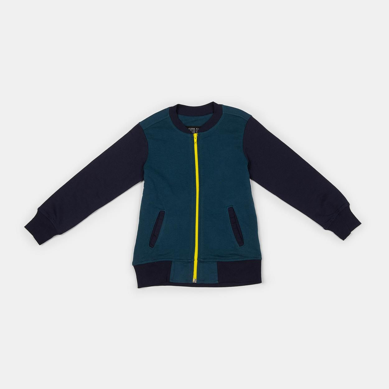 Bomber Style Zip Up Jacket- Blue