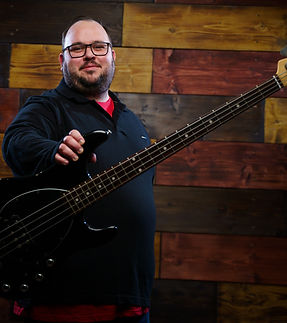 A photo of Gareth Mackie, Bass player for Queen of Kings