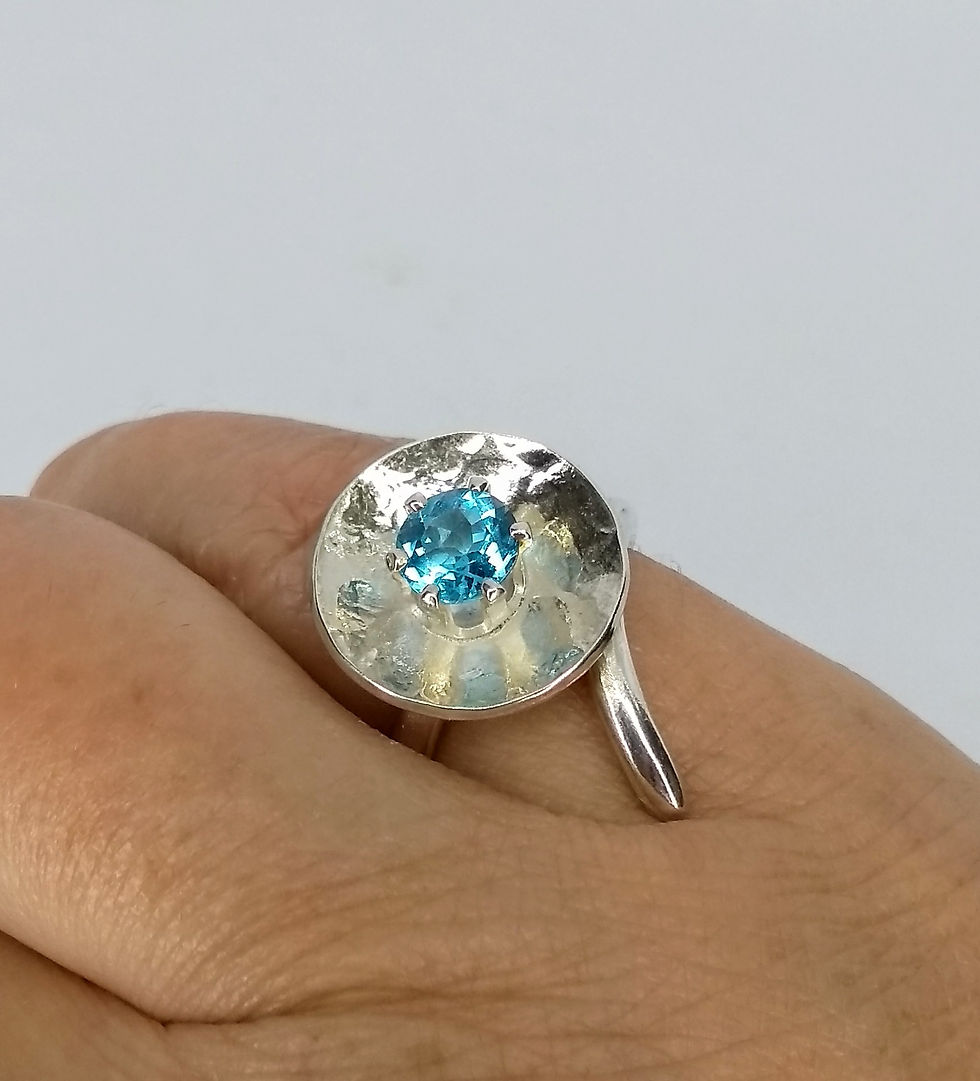 Thumbnail: Swiss Blue Topaz Open-band Ring