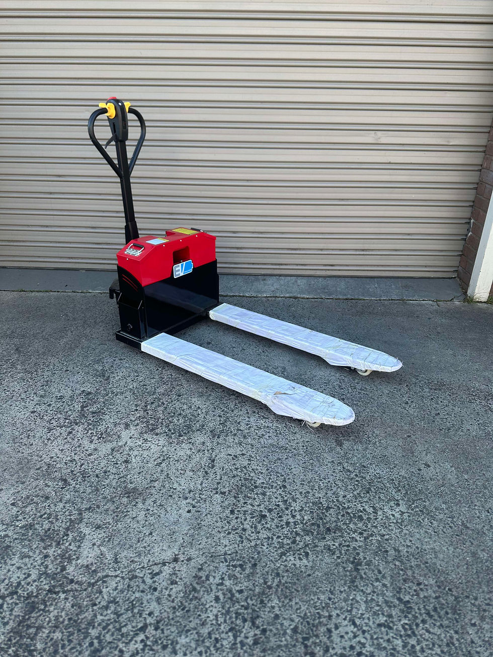 Thumbnail: Semi Electric Pallet Hand Trolley Jack 3T Front Side View High