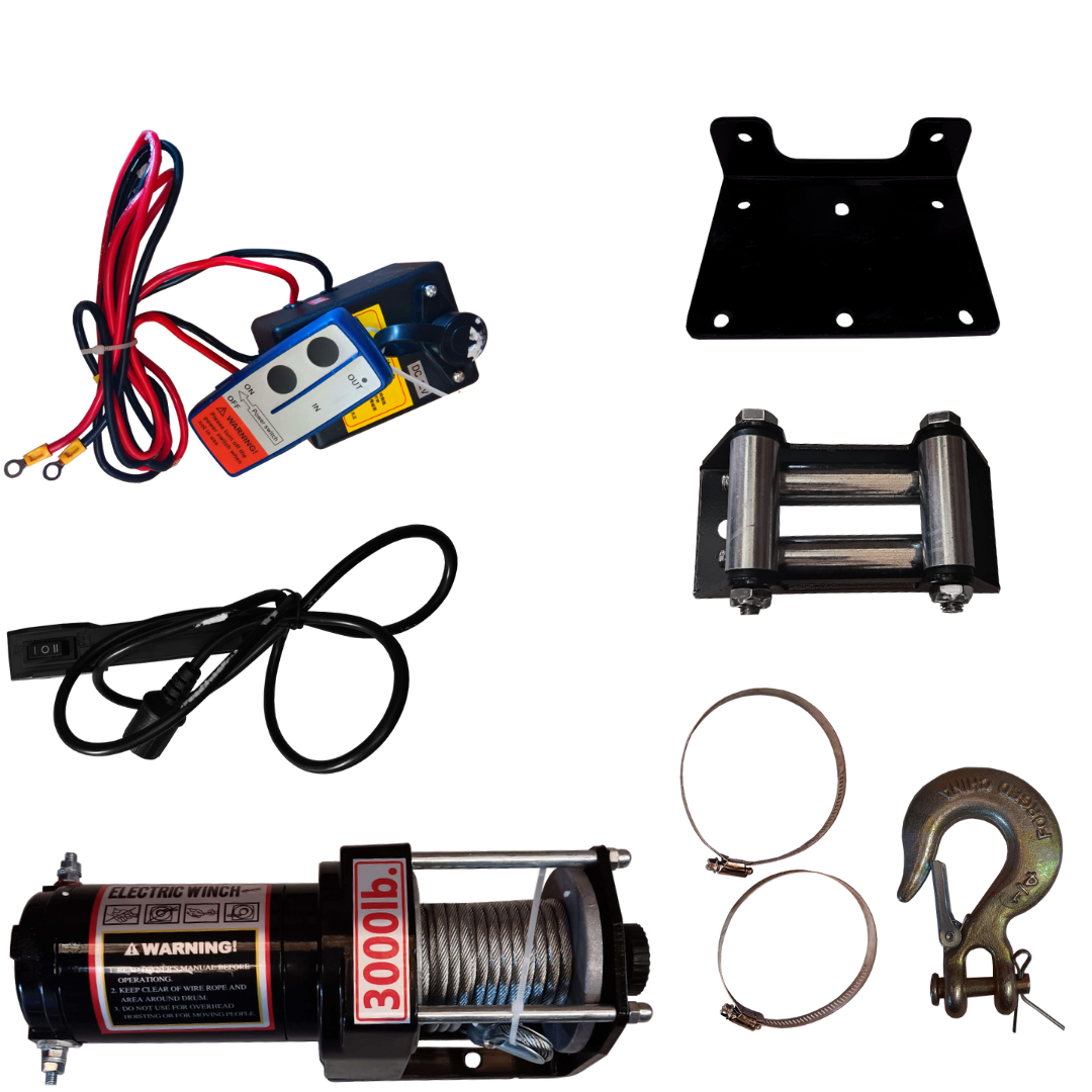 12v Electric Winch with Wireless Remote 1360kg Steel Cable 6m Long