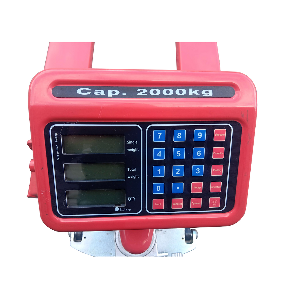 Thumbnail: 2T Pallet Jack with Weighing Scales Turned Off