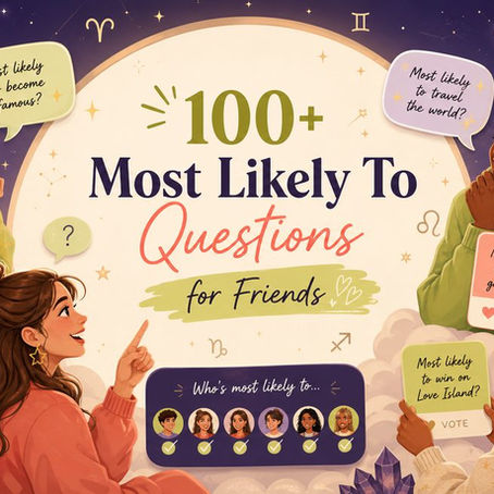 Friends playing most likely to questions with zodiac-inspired Midnight game elements