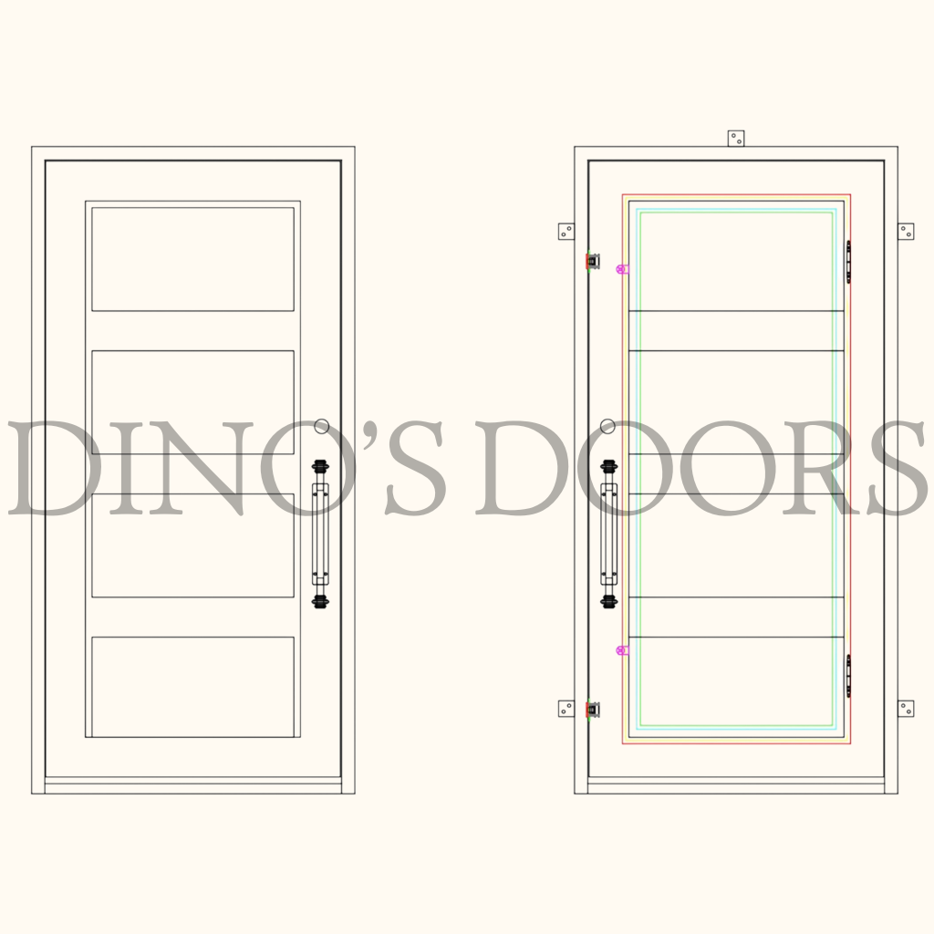 48"x96" Modern Iron Door - Single