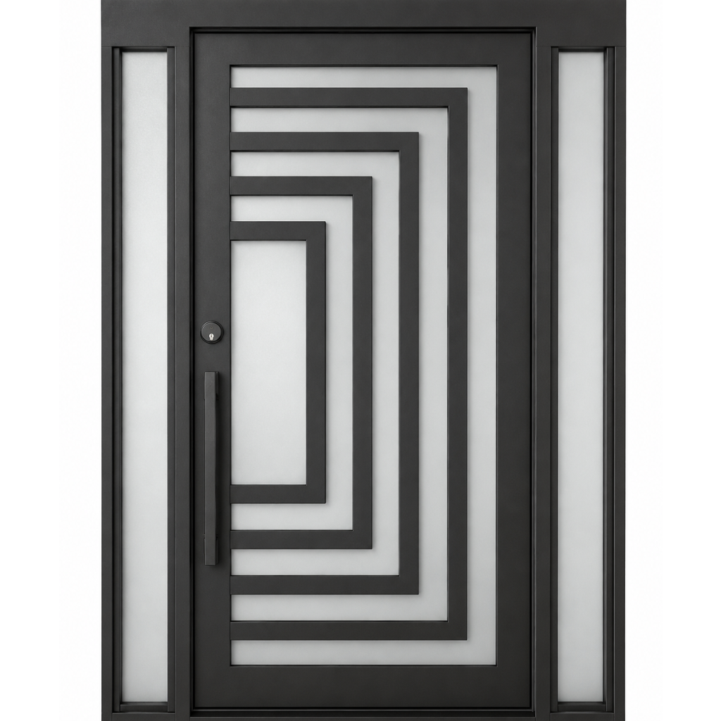 60x96 Abstract Single Iron Door