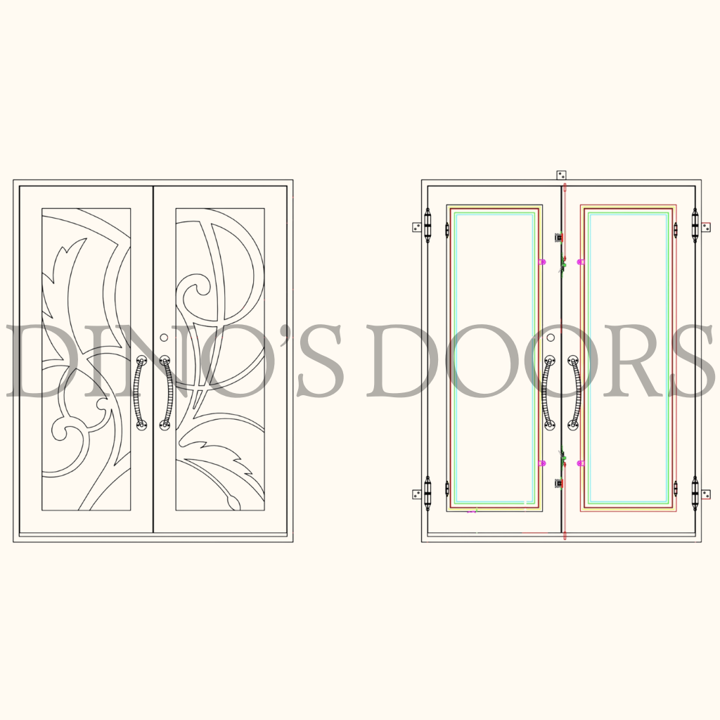 74"x82" Abstract Iron Door - Double